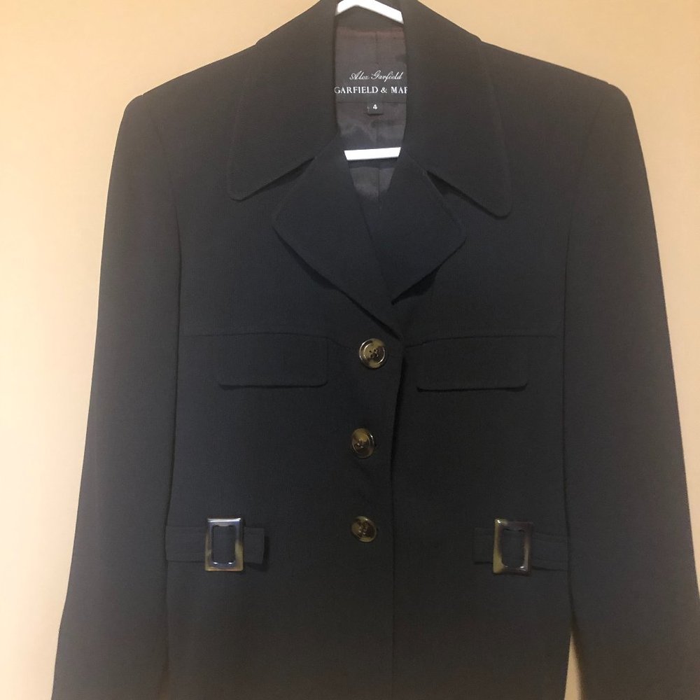 Alex Garfield by Garfield and Marks Black Blazer, Size 4, Black